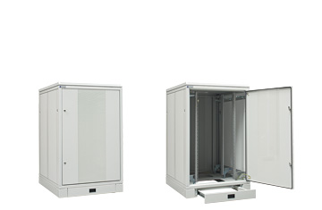 Szafa SZB SE 24 U, 800x1000 mm, kolor RAL 7035, drzwi przednie, drzwi tylne i os�ony boczne z perforacj� typu A o prze�wicie 30%