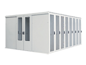 Przyk�adowe wykonanie serwerowni ZPAS Data Center sk�adaj�cej si� z 16 szaf SZB SE 47 U, 600x1000 mm